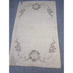 Vintage Floral Stamped Embroidery Doily Linen
